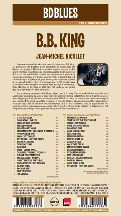 Verso de l'album BD Blues Tome 7 B.B. King