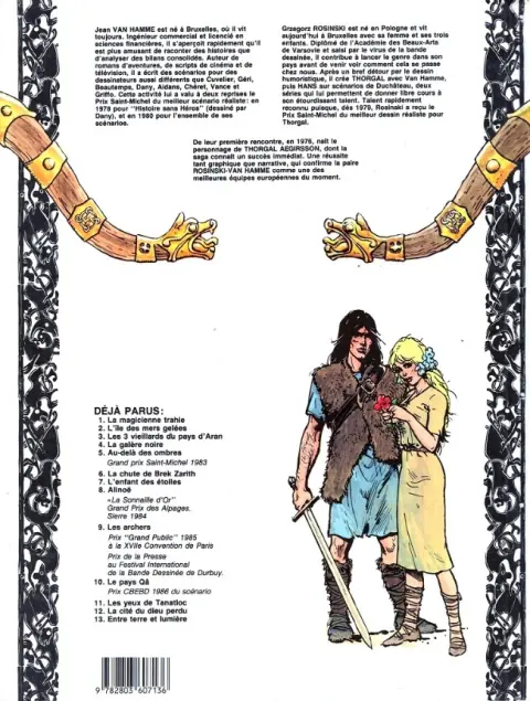 Verso de l'album Thorgal Tome 13 Entre terre et lumière