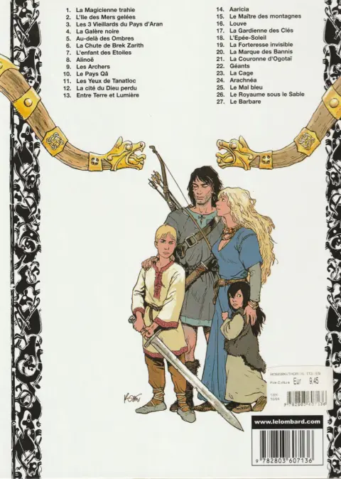 Verso de l'album Thorgal Tome 13 Entre Terre et Lumière