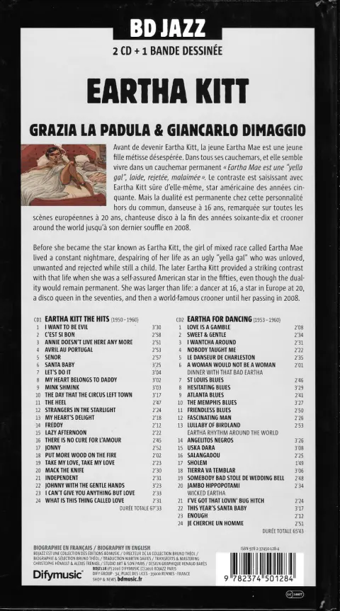 Verso de l'album BD Jazz Eartha Kitt