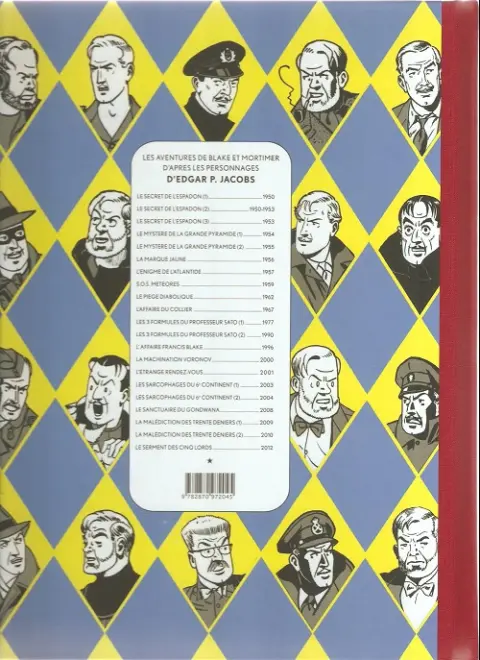 Verso de l'album Blake et Mortimer Tome 19 La Malédiction des trente deniers - Tome I