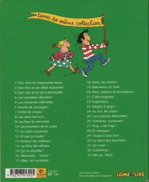 Verso de l'album Tom-Tom et Nana Tome 14 La tribu des affreux