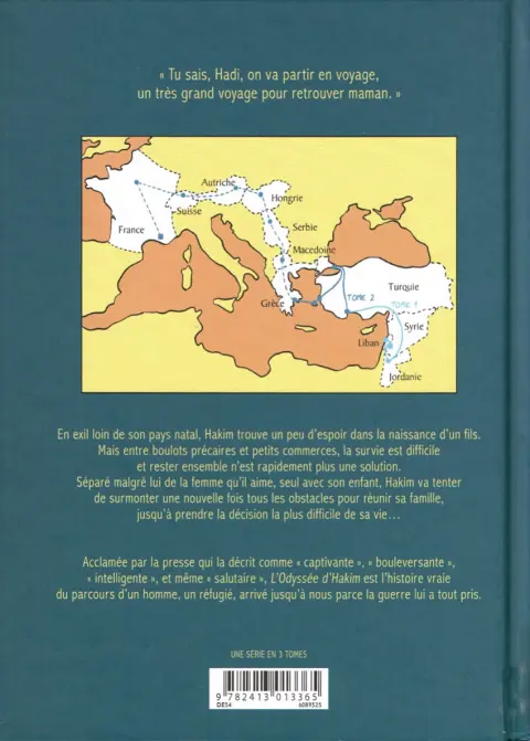 Verso de l'album L'Odyssée d'Hakim 2 De la Turquie à la Grèce