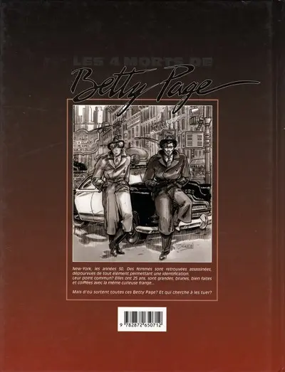 Verso de l'album Les 4 morts de Betty Page