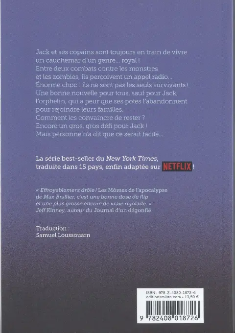 Verso de l'album Les Mômes de l'Apocalypse 3 Cauchemar Royal
