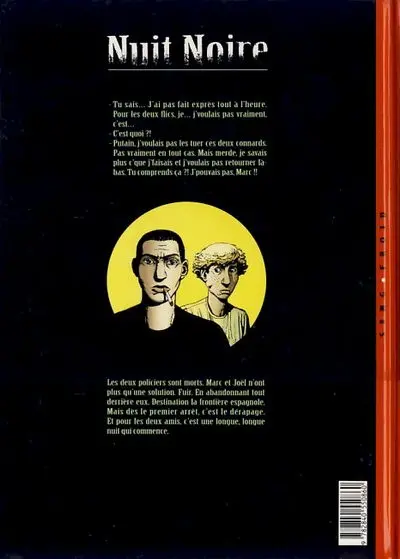 Verso de l'album Nuit Noire Tome 1 Fuite