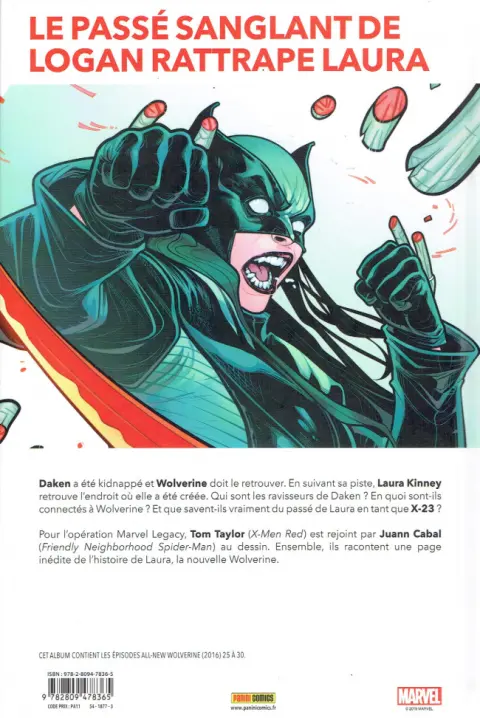 Verso de l'album All-New Wolverine Tome 1 Nés sous X