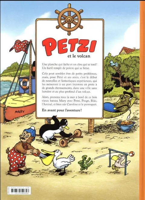 Verso de l'album Petzi Tome 1 Petzi et le volcan