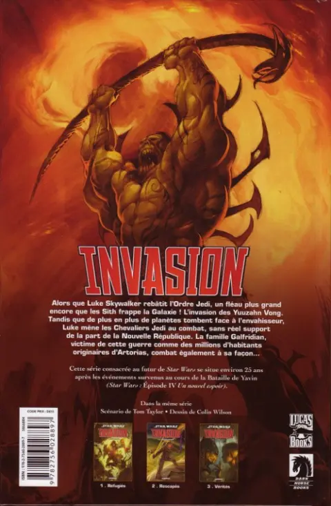 Verso de l'album Star Wars - Invasion Tome 3 Vérités