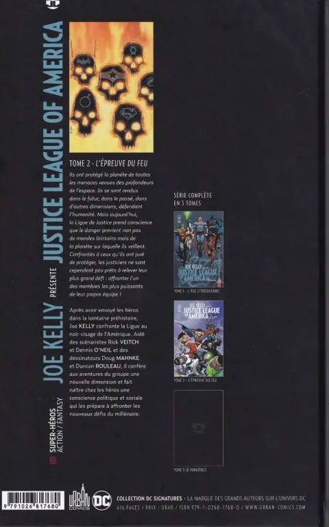 Verso de l'album Justice League of America Tome 2 L' épreuve du feu