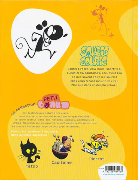 Verso de l'album Souris souris