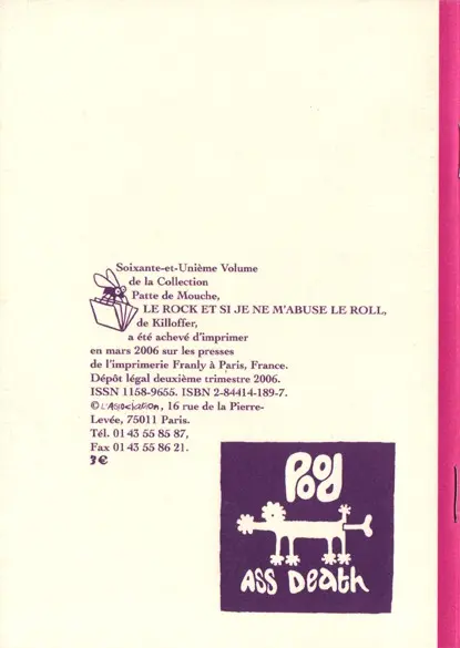Verso de l'album Le ROCK et si je ne m'abuse LE ROLL