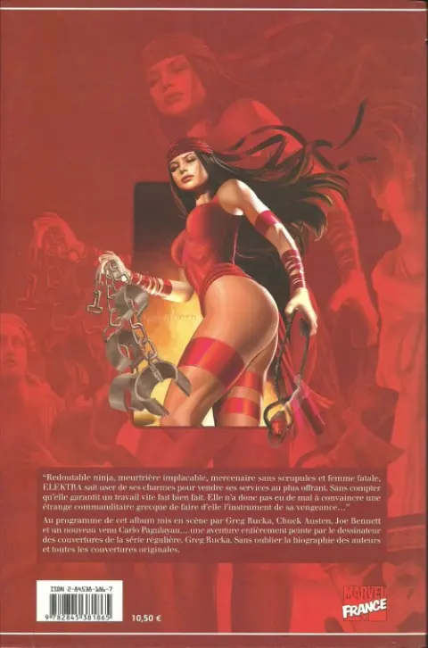 Verso de l'album Elektra Tome 2 Déchéance