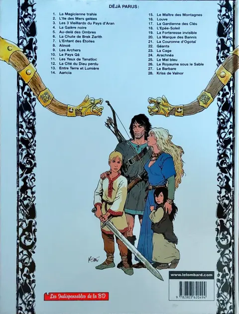 Verso de l'album Thorgal Tome 9 Les Archers