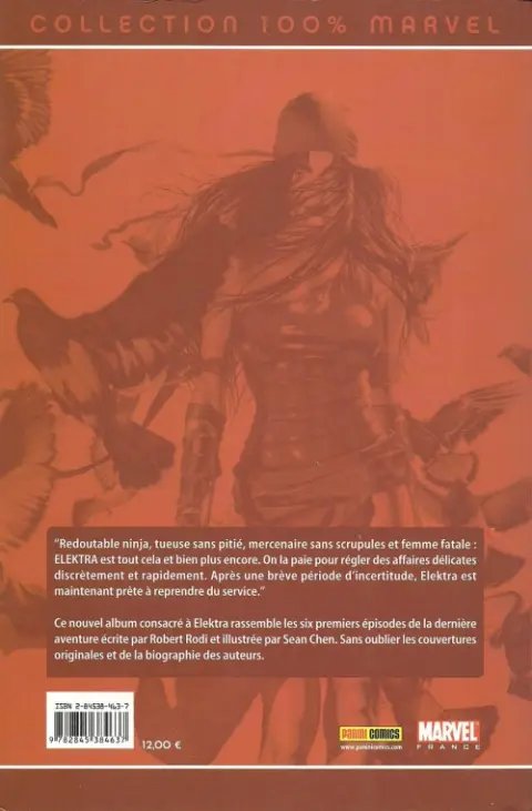 Verso de l'album Elektra Tome 5 Epreuve de force