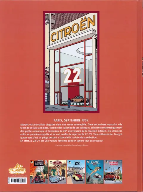 Verso de l'album Les Enquêtes auto de Margot Tome 1 Le mystère de la traction 22