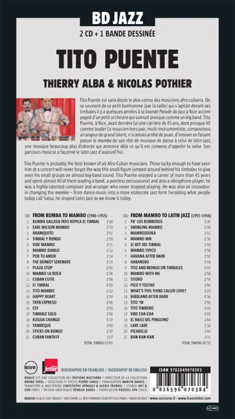 Verso de l'album BD Jazz Tito Puente
