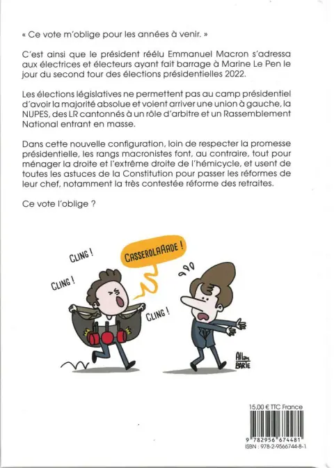 Verso de l'album Vivre en Macronie Année 6 Qui aurait pu le prédire ? - mai 2022-mai 2023