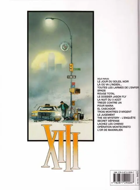 Verso de l'album XIII Tome 3 Toutes les larmes de l'enfer