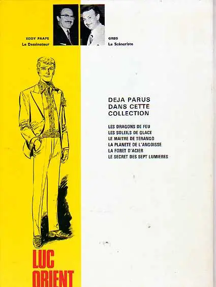 Verso de l'album Luc Orient Tome 4 La planète de l'angoisse