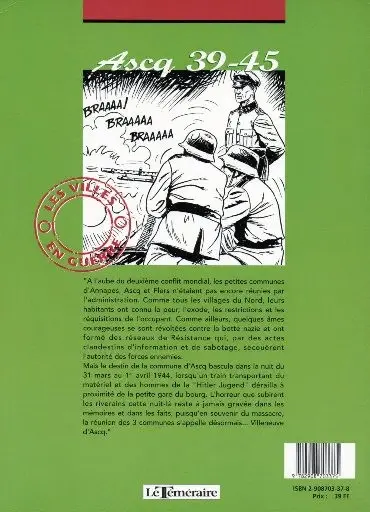 Verso de l'album Villes en guerre Tome 5 Ascq 39-45