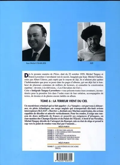 Verso de l'album Tanguy et Laverdure L'Intégrale Tome 6 La terreur vient du ciel