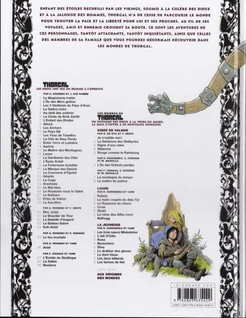 Verso de l'album Les mondes de Thorgal - La Jeunesse de Thorgal Tome 3 Runa