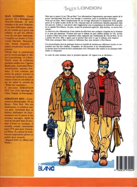 Verso de l'album Max London Tome 1 Requiem pour un tonton président