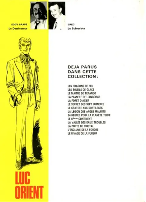 Verso de l'album Luc Orient Tome 4 La planète de l'angoisse