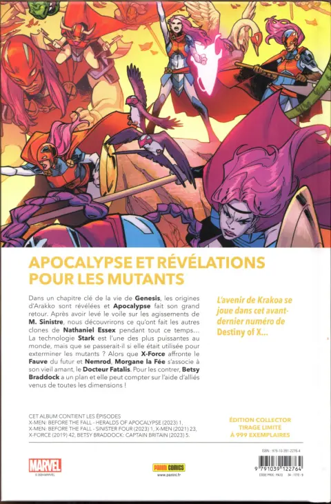 Verso de l'album Destiny of X Volume 27