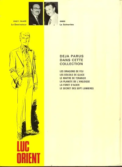 Verso de l'album Luc Orient Tome 6 Le secret des 7 lumières