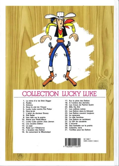 Verso de l'album Lucky Luke Tome 29 Des barbelés sur la prairie