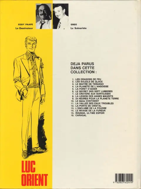 Verso de l'album Luc Orient Tome 7 Le cratère aux sortilèges