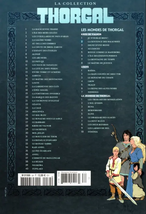 Verso de l'album Thorgal - La collection Tome 34 La sentence des walkyries