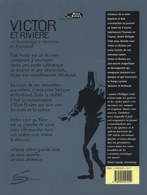 Verso de l'album Victor et Rivière