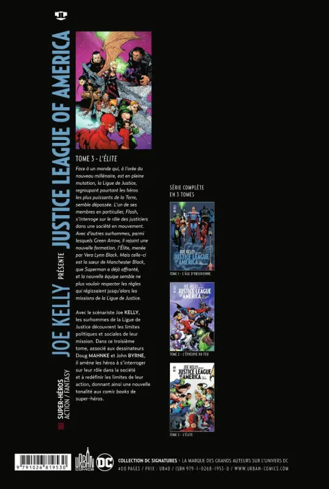 Verso de l'album Justice League of America Tome 3 L'Élite