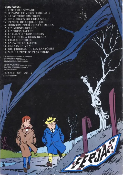 Verso de l'album Gil Jourdan Tome 6 Surboum pour 4 roues