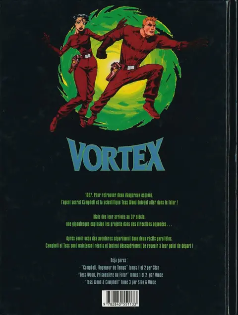 Verso de l'album Vortex Tess Wood & Campbell 5