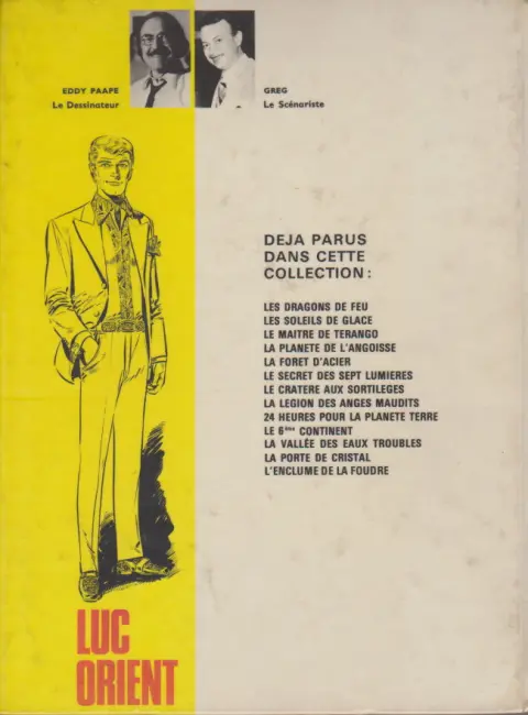 Verso de l'album Luc Orient Tome 12 La porte de cristal