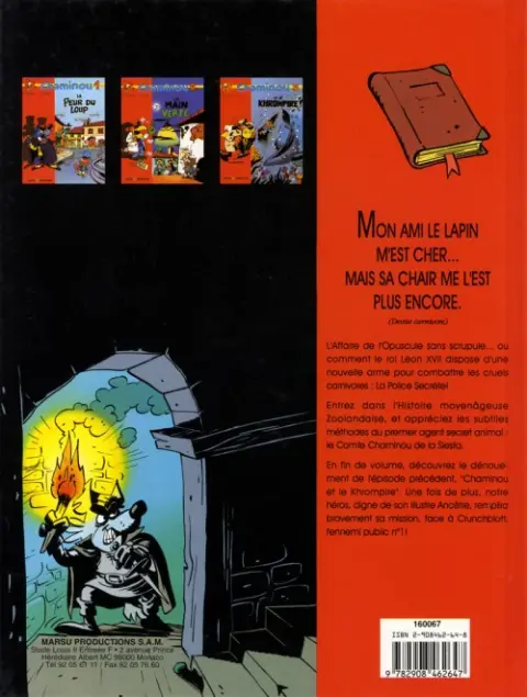 Verso de l'album Chaminou Tome 6 L'opuscule sans scrupule