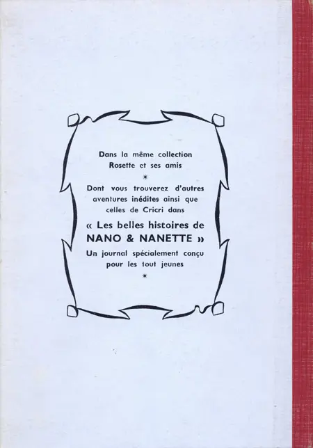 Verso de l'album Cricri souris d'appartement Tome 1 Cricri contre Matou