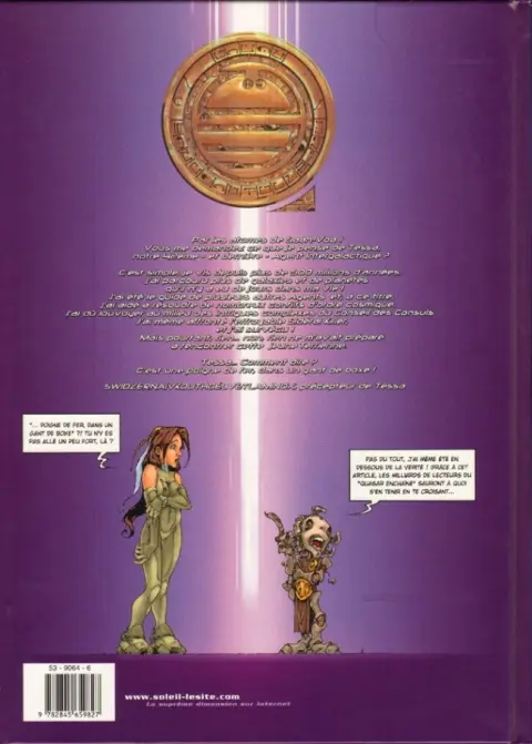 Verso de l'album Tessa agent intergalactique Tome 2 Les Dix Dalles du Labyrinthe