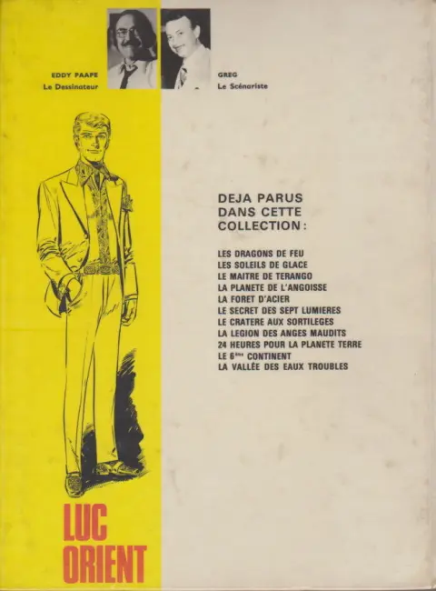 Verso de l'album Luc Orient Tome 12 La porte de cristal