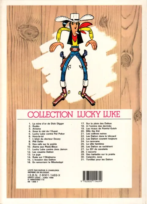 Verso de l'album Lucky Luke Tome 29 Des barbelés sur la prairie