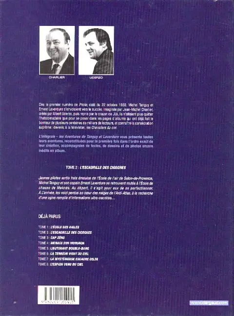 Verso de l'album Tanguy et Laverdure L'Intégrale Tome 2 L'escadrille des cigognes