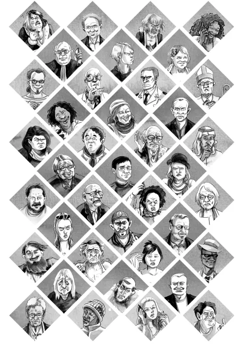 Damier personnages Michel de la Teigne